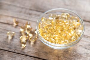 Vitamin E in fat soluble capsules